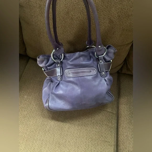 B. Makowsky Gorgeous Purple Leather Women's Bag - Picture 5 of 8